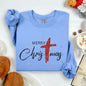 Merry Christmas, Christ, Faux Glitter, Religious, Gospel, Faith Sweatshirt