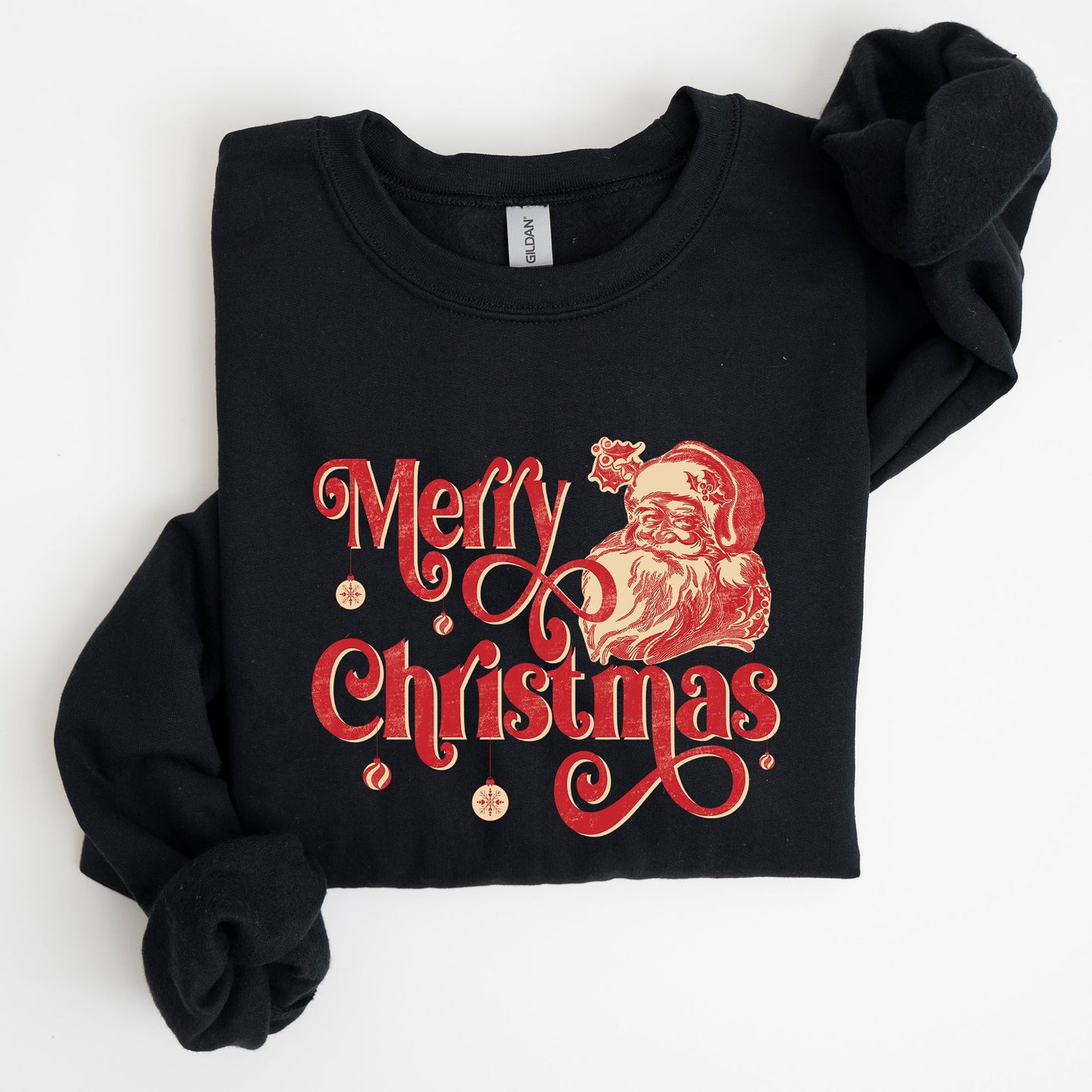 Merry Christmas, Classic Retro Santa, Winter, Xmas Sweatshirt