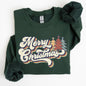 Merry Christmas, Colorful Retro, Christmas, Winter, Xmas, Santa Sweatshirt