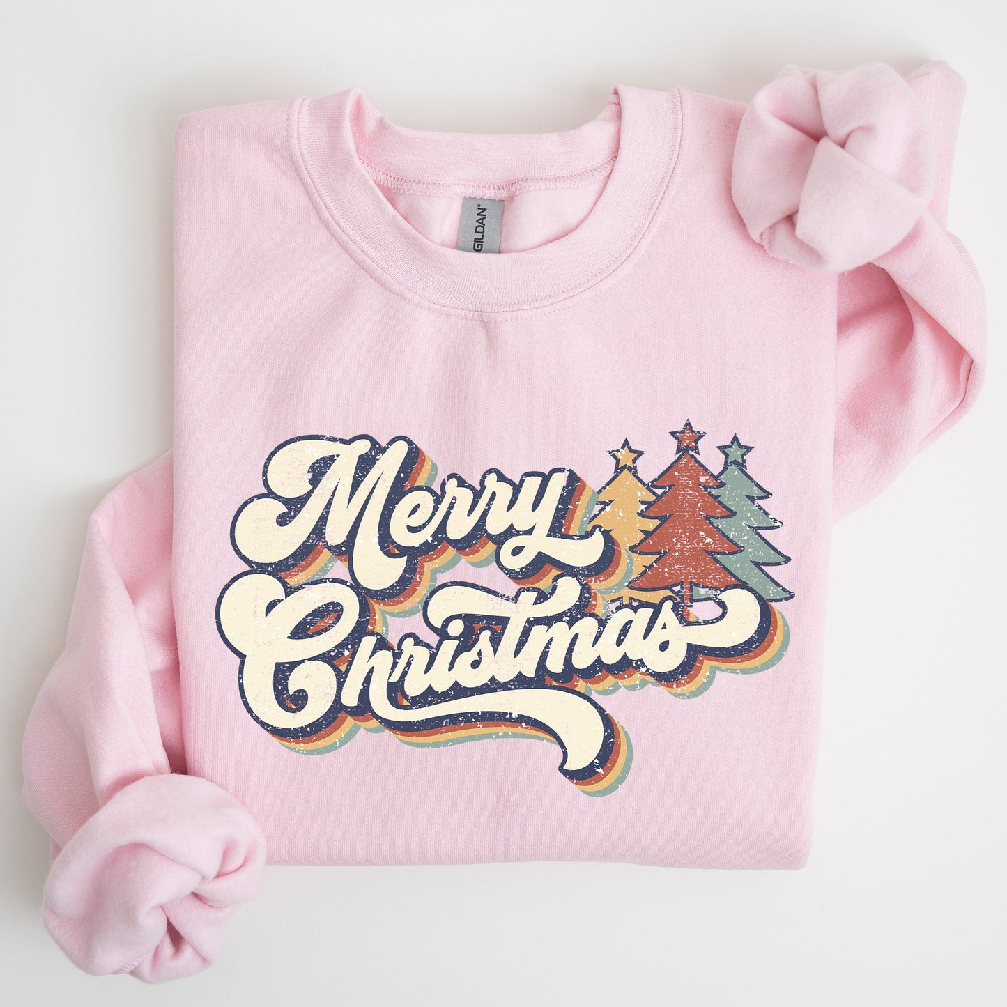 Merry Christmas, Colorful Retro, Christmas, Winter, Xmas, Santa Sweatshirt