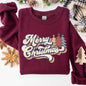 Merry Christmas, Colorful Retro, Christmas, Winter, Xmas, Santa Sweatshirt
