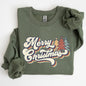 Merry Christmas, Colorful Retro, Christmas, Winter, Xmas, Santa Sweatshirt