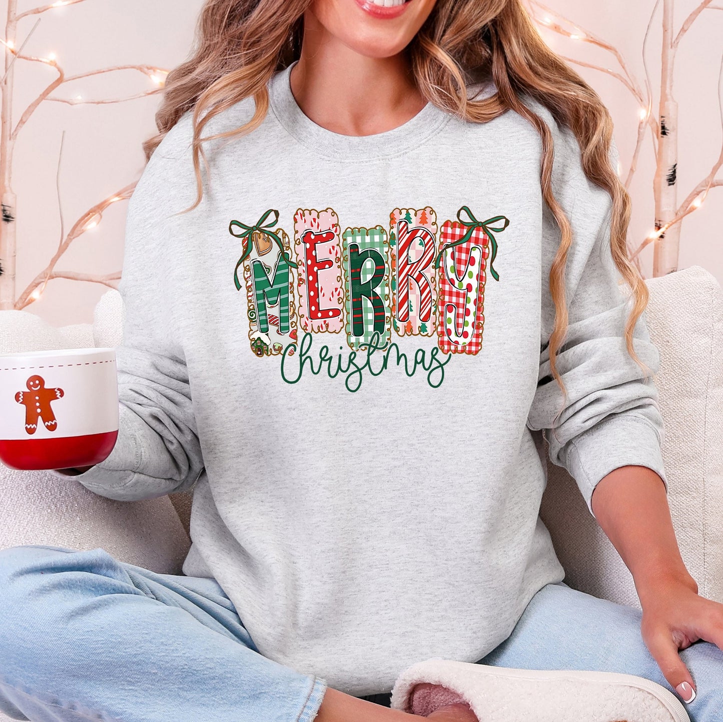 Merry Christmas, Colorful, Retro Sweatshirt