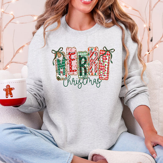 Merry Christmas, Colorful, Retro Sweatshirt