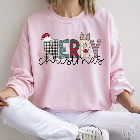 Merry Christmas, Funny Text Sweatshirt