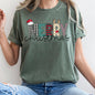 Merry Christmas, Funny Text, Santa , Comfort Colors Tshirt