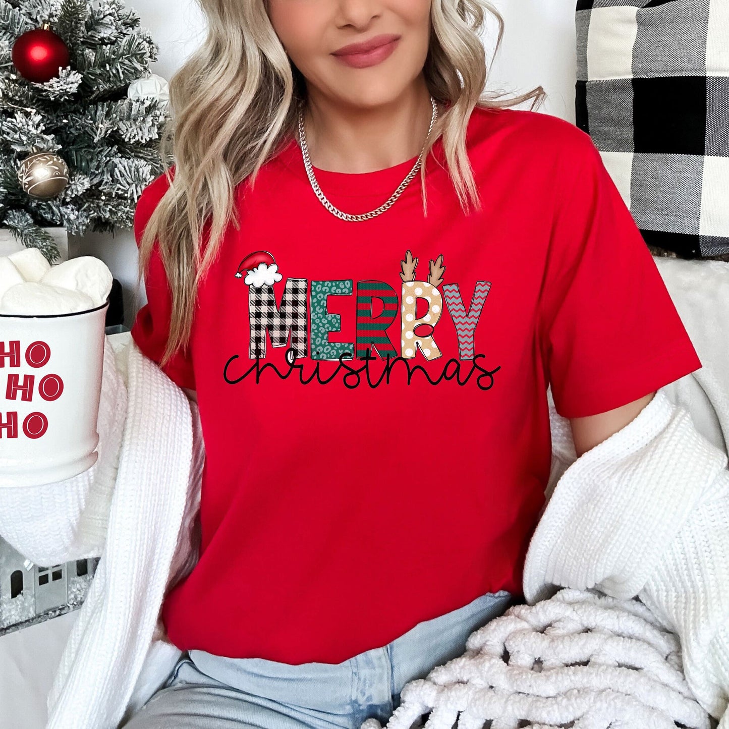 Merry Christmas, Funny Text, Santa Super Soft Tees