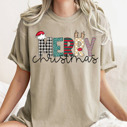 Merry Christmas, Funny Text, Santa , Comfort Colors Tshirt