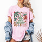 Merry Christmas, Green Floral, Flowers, Xmas Tshirt Comfort Colors T-Shirt