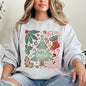 Merry Christmas, Green Floral, Flowers, Xmas Sweatshirt