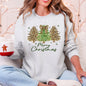 Merry Christmas, Leopard Print, Cheetah Christmas Trees Sweatshirt