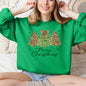 Merry Christmas, Leopard Print, Cheetah Christmas Trees Sweatshirt