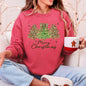 Merry Christmas, Leopard Print, Cheetah Christmas Trees Sweatshirt