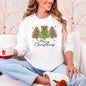 Merry Christmas, Leopard Print, Cheetah Christmas Trees Sweatshirt