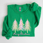Merry Christmas, Pastel Trees, Winter, Santa, Xmas Sweatshirt