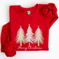 Merry Christmas, Pastel Trees, Winter, Santa, Xmas Sweatshirt