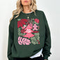 Merry Christmas, Pink Floral, Flowers, Xmas Sweatshirt