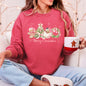 Merry Christmas, Pink Santa, Gingerbread Man, Snowflakes Sweatshirt