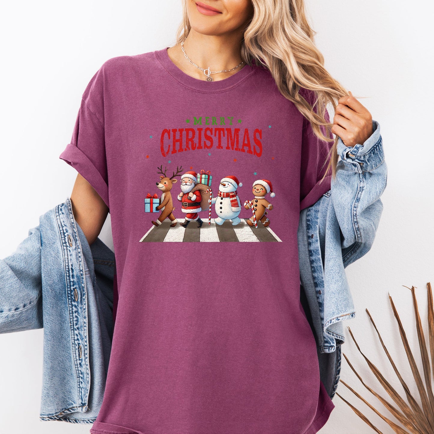 Merry Christmas, Reindeer, Santa, Snowman, Gingerbread, Winter, Xmas Tshirt Comfort Colors T-Shirt