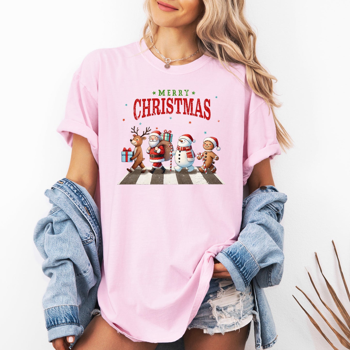 Merry Christmas, Reindeer, Santa, Snowman, Gingerbread, Winter, Xmas Tshirt Comfort Colors T-Shirt