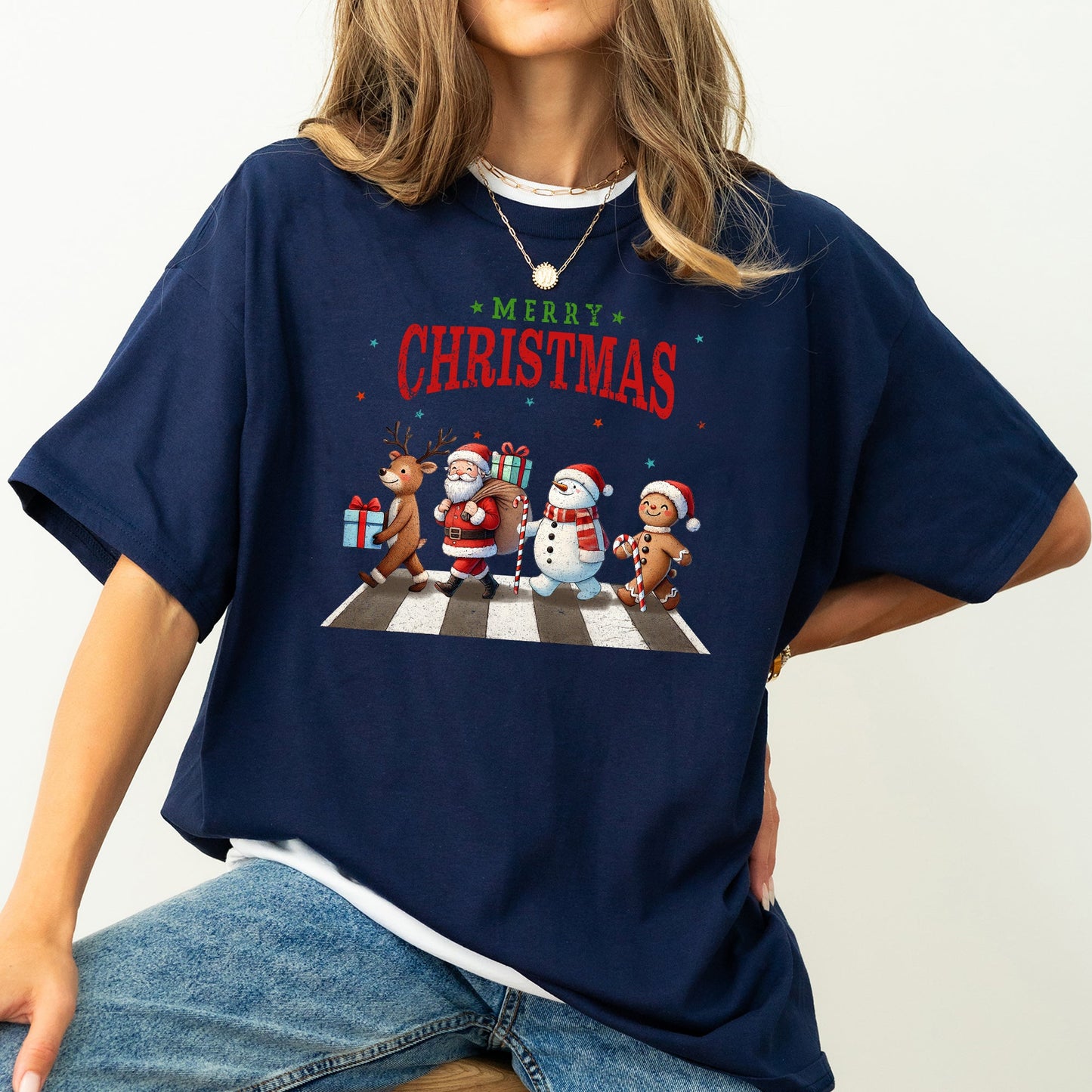 Merry Christmas, Reindeer, Santa, Snowman, Gingerbread, Winter, Xmas Tshirt Comfort Colors T-Shirt