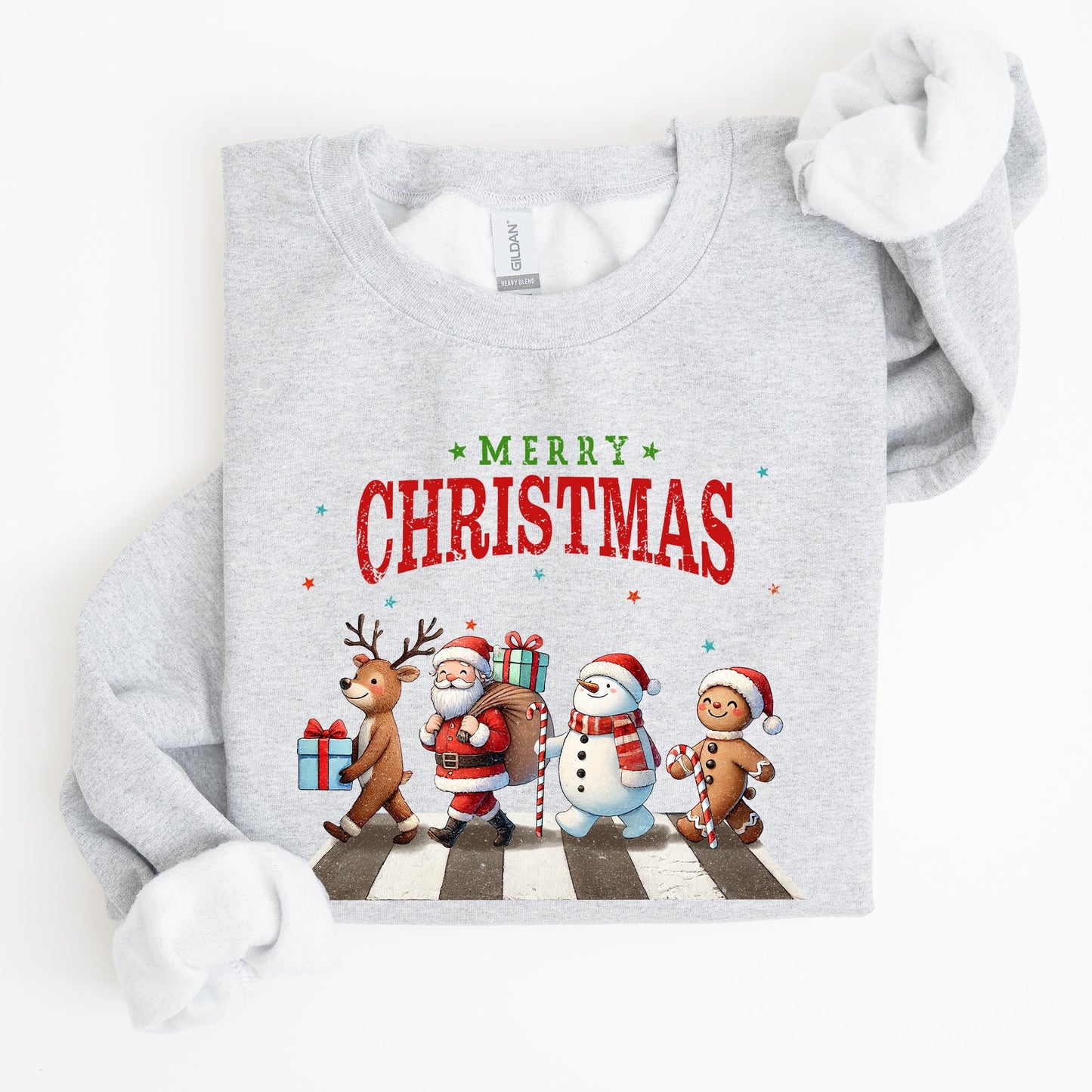 Merry Christmas, Reindeer, Santa, Snowman, Gingerbread, Winter, Xmas Sweatshirt
