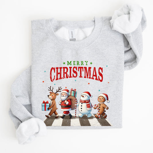 Merry Christmas, Reindeer, Santa, Snowman, Gingerbread, Winter, Xmas Sweatshirt