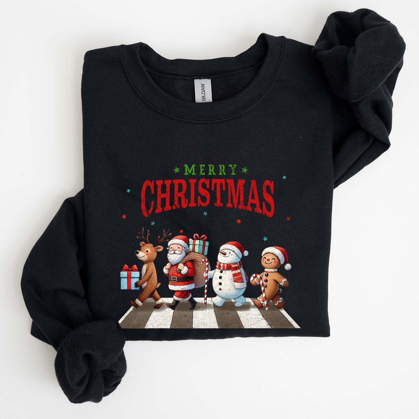 Merry Christmas, Reindeer, Santa, Snowman, Gingerbread, Winter, Xmas Sweatshirt