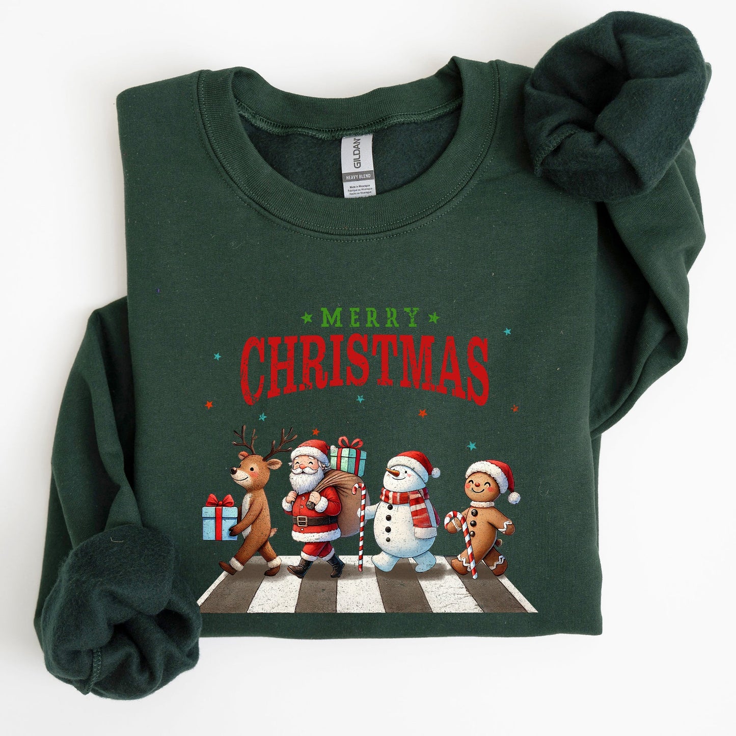 Merry Christmas, Reindeer, Santa, Snowman, Gingerbread, Winter, Xmas Sweatshirt