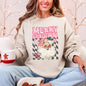 Merry Christmas, Retro Santa, Checkered, Vintage Sweatshirt