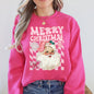 Merry Christmas, Retro Santa, Checkered, Vintage Sweatshirt