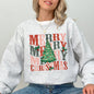 Merry Christmas, Retro Tree, Holly, Santa, Winter, Xmas Sweatshirt