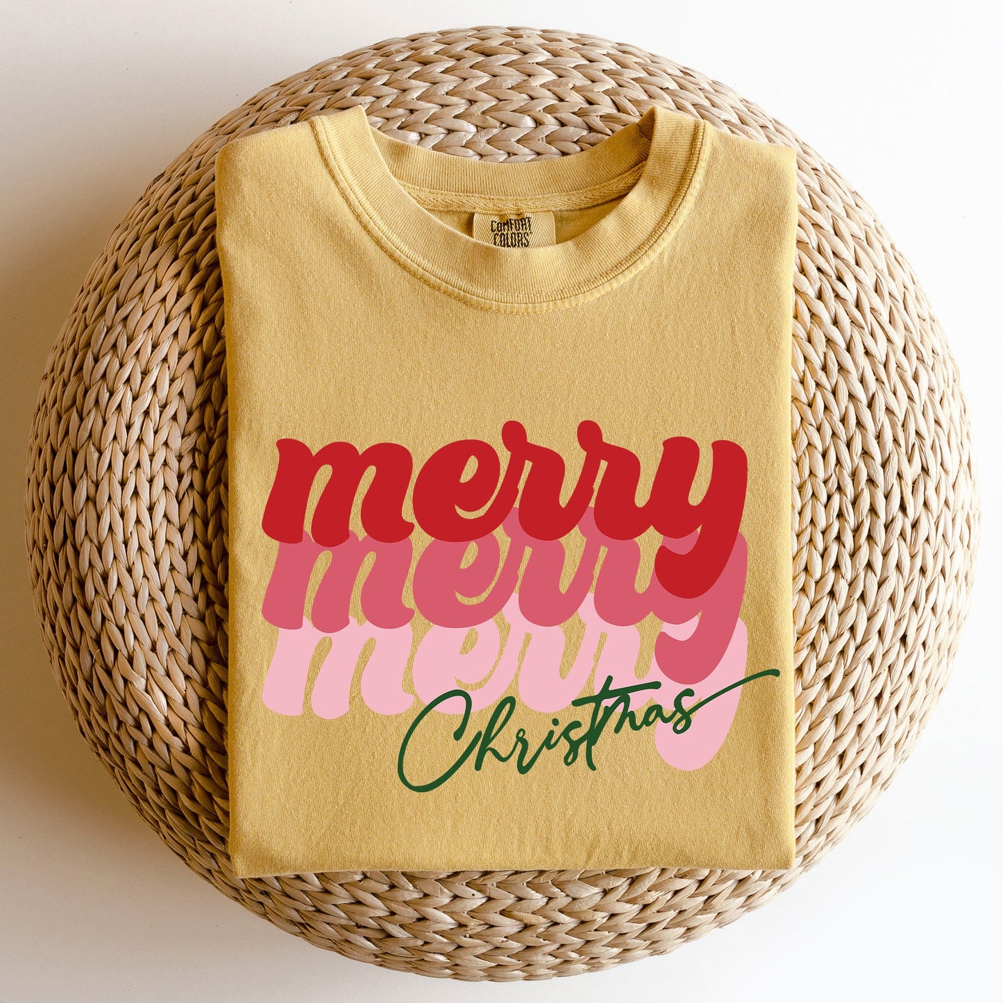 Merry Christmas, Retro, Classic Red, Santa, Winter, Xmas Tshirt Comfort Colors T-Shirt