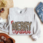 Merry Christmas, Retro, Leopard Print Sweatshirt