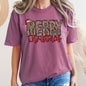Merry Christmas, Retro, Leopard Print, Comfort Colors Tshirt