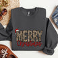 Merry Christmas, Retro, Leopard Print Sweatshirt