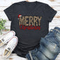 Merry Christmas, Retro, Leopard Print Super Soft Tees