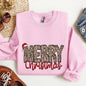 Merry Christmas, Retro, Leopard Print Sweatshirt
