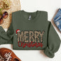 Merry Christmas, Retro, Leopard Print Sweatshirt