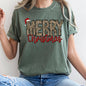 Merry Christmas, Retro, Leopard Print, Comfort Colors Tshirt