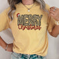 Merry Christmas, Retro, Leopard Print, Comfort Colors Tshirt