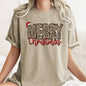 Merry Christmas, Retro, Leopard Print, Comfort Colors Tshirt