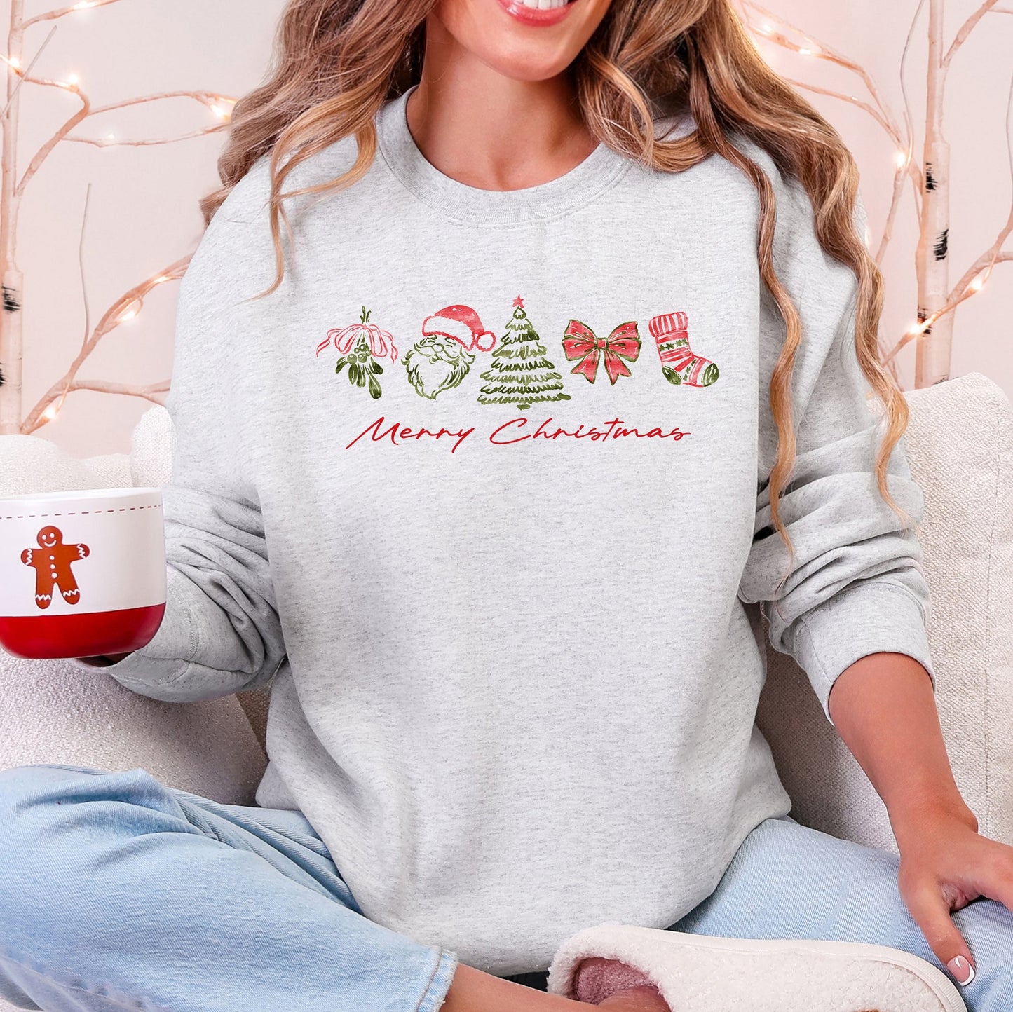 Merry Christmas, Santa, Retro, Vintage Sweatshirt