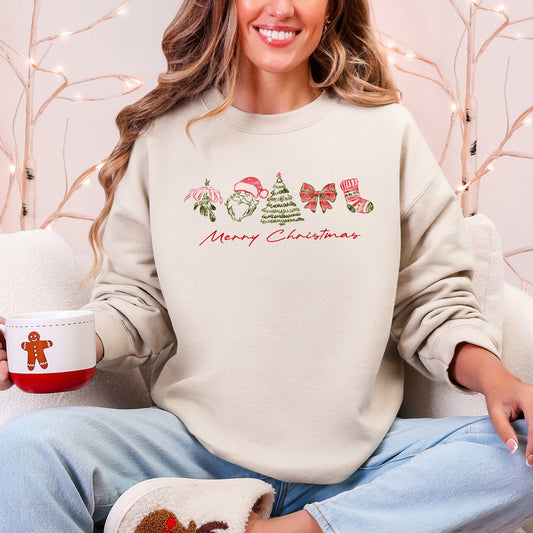 Merry Christmas, Santa, Retro, Vintage Sweatshirt