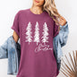 Merry Christmas, Sketched Pine Trees, Minimalist, Winter, Snow, Xmas Tshirt Comfort Colors T-Shirt