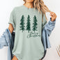 Merry Christmas, Sketched Pine Trees, Minimalist, Winter, Snow, Xmas Tshirt Comfort Colors T-Shirt