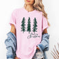 Merry Christmas, Sketched Pine Trees, Minimalist, Winter, Snow, Xmas Tshirt Comfort Colors T-Shirt