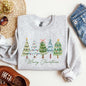 Merry Christmas, Tree, Colorful, Winter, Santa Sweatshirt