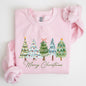 Merry Christmas, Tree, Colorful, Winter, Santa Sweatshirt