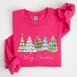 Merry Christmas, Tree, Colorful, Winter, Santa Sweatshirt